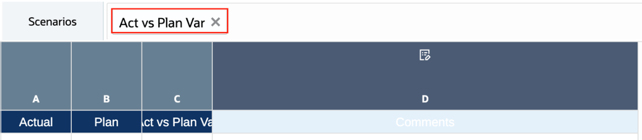 Informations Variance donn&eacute;es r&eacute;elles/plan dans la grille