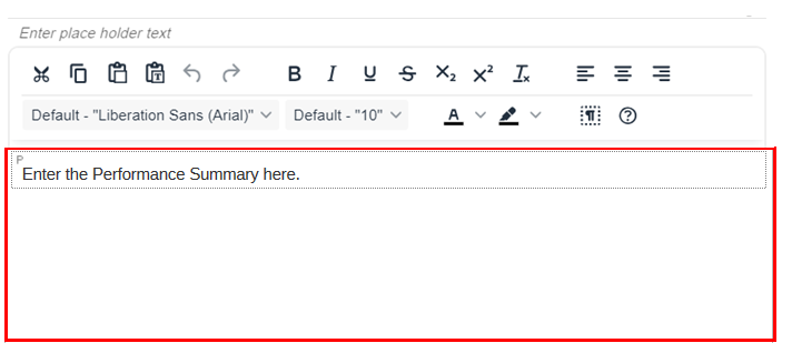 texte d'un espace r&eacute;serv&eacute; dans le mod&egrave;le de note