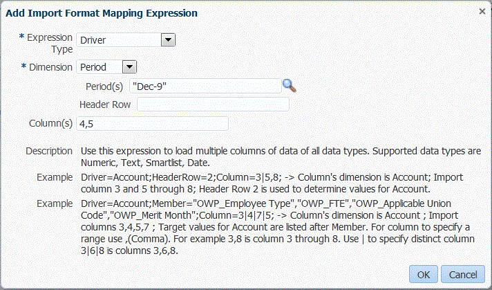 Image repr&eacute;sentant Ajouter une expression de mapping au format d'import