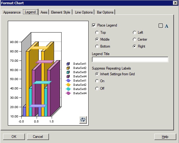 Onglet L&eacute;gende dans le moteur de cr&eacute;ation de graphique d'origine