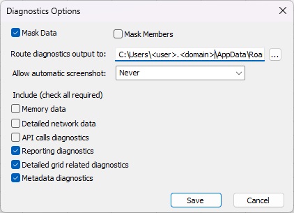 Bo&icirc;te de dialogue Options de diagnostics