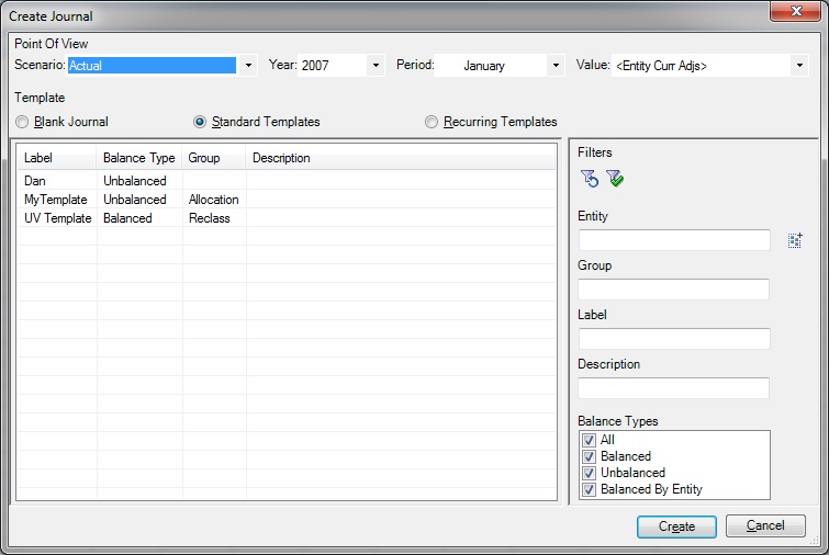 Bo&icirc;te de dialogue Cr&eacute;er un journal