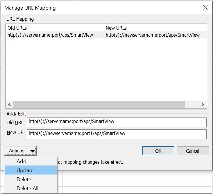 Cliquez sur Mettre &agrave; jour pour mettre &agrave; jour le mapping d'URL.