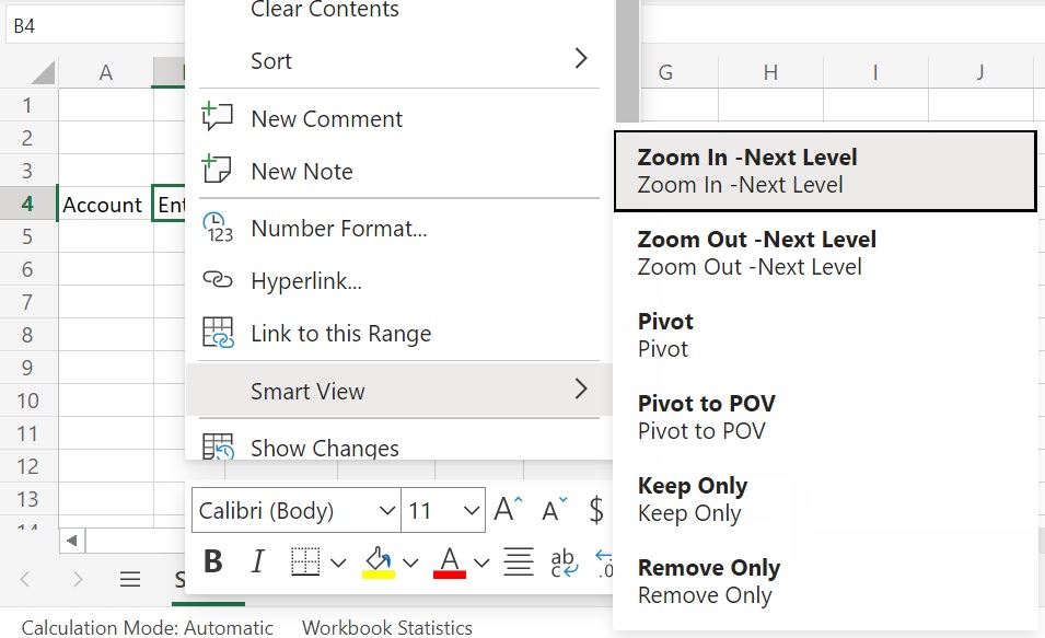 Exemple de menu contextuel avec des titres d'option de menu en double