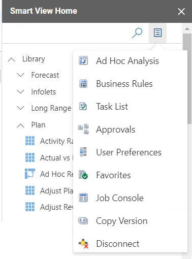 Menu Actions Menu Actions
