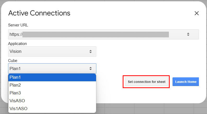 Affiche le champ Application et la liste Cube développée dans la boîte de dialogue Connexions actives. Affiche le champ Application et la liste Cube développée dans la boîte de dialogue Connexions actives.