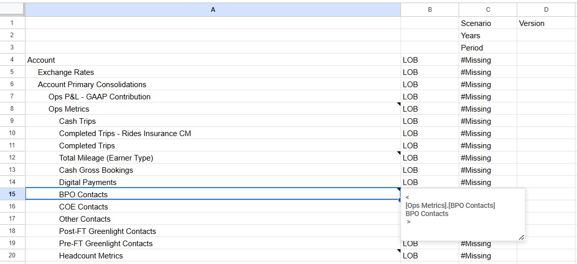 Annotation de cellule affichant un nom de membre qualifi&eacute;