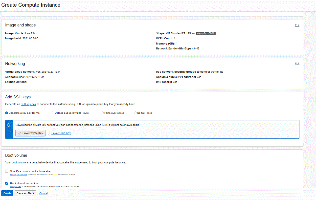 Image repr&eacute;sentant la page Cr&eacute;er une instance de calcul