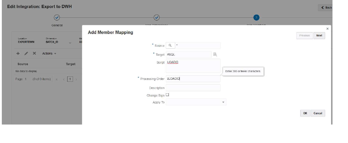 Image repr&eacute;sentant le mapping #SQL pour BATCH_ID &agrave; l'aide de la colonne LOADID