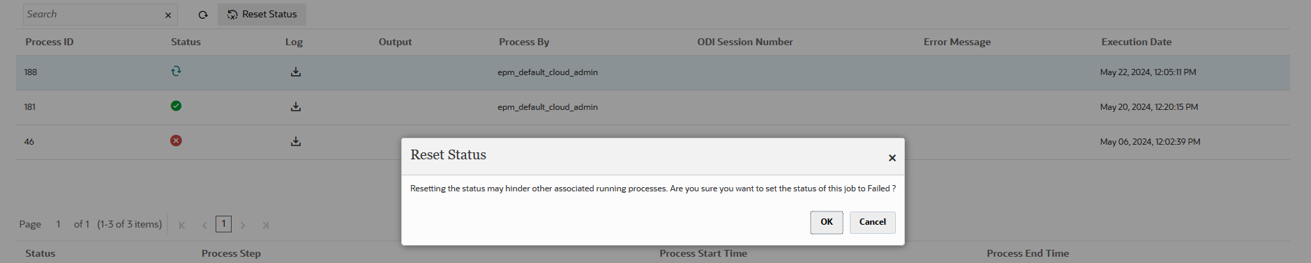 Image repr&eacute;sentant la page R&eacute;initialiser le statut.