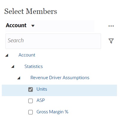 capture d'&eacute;cran pr&eacute;sentant les r&eacute;sultats de recherche du s&eacute;lecteur de membres dans la hi&eacute;rarchie