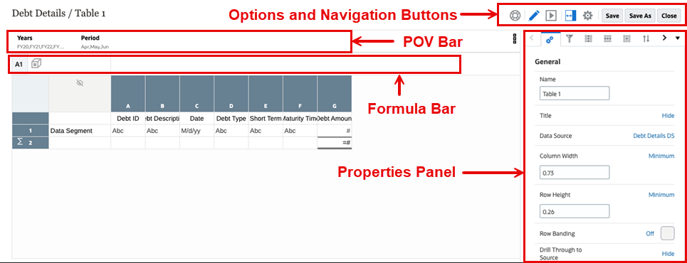 表デザイナのUI
