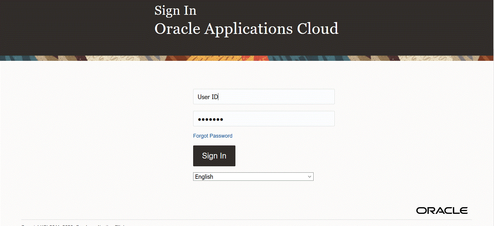 イメージはOracle Applications Cloudページを示します。