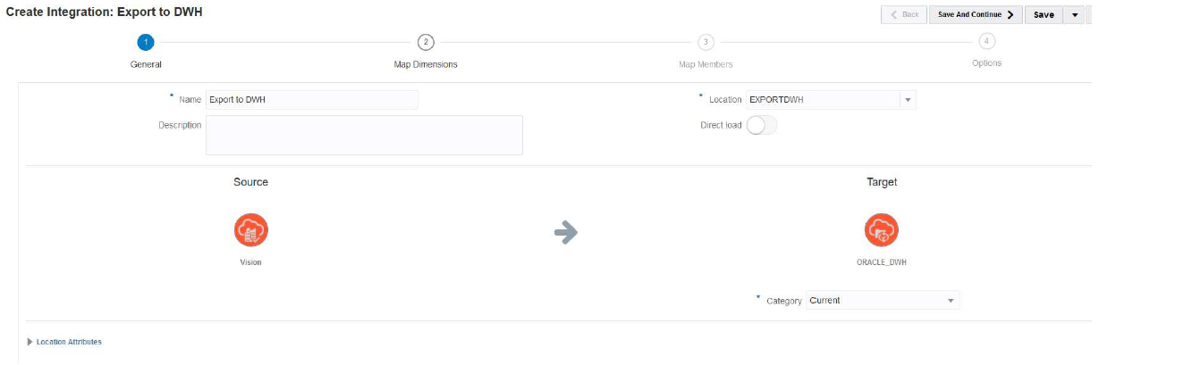 イメージは統合の作成ページを示します。