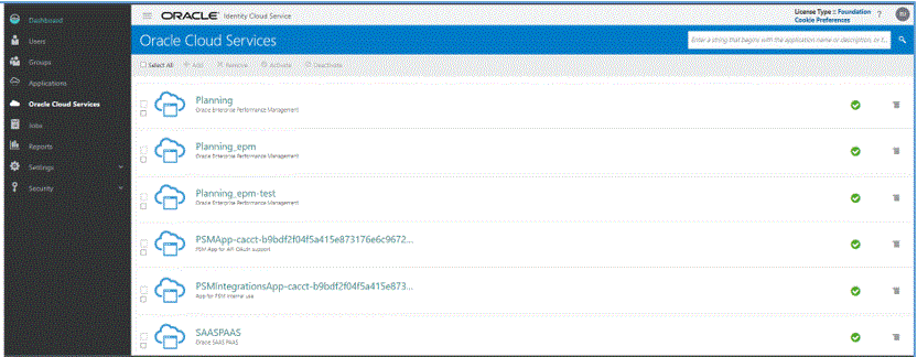 イメージはOracle Cloud Servicesページを示します