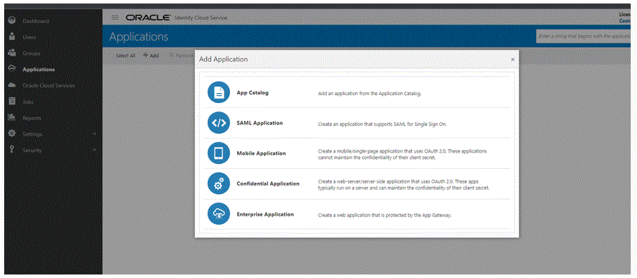 イメージはアプリケーションの追加ページを示します。