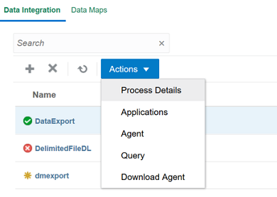 イメージは「アクション」ドロップダウンを示します。