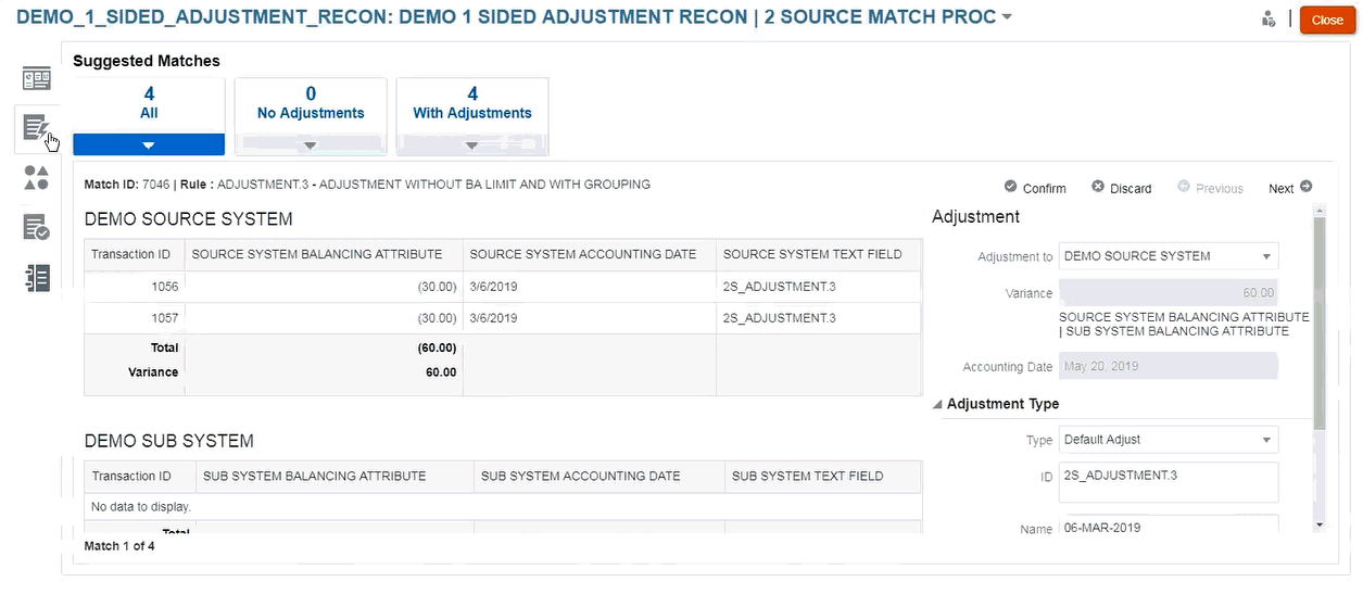 채워져 있는 제안된 일치 화면