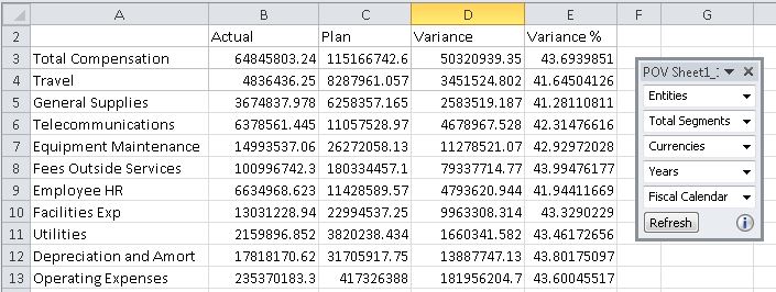 그리드의 POV 툴바입니다.