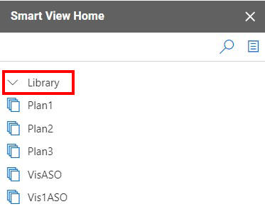 라이브러리가 선택된 Smart View 패널