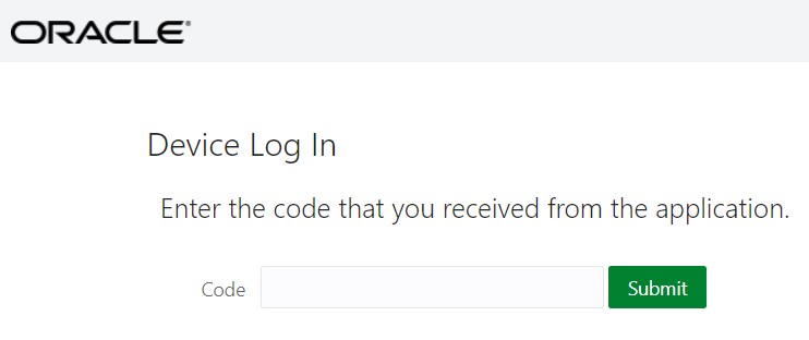 액세스 토큰을 가져오는 코드를 입력하기 위한 코드 필드 표시 액세스 토큰을 가져오는 코드를 입력하기 위한 코드 필드 표시