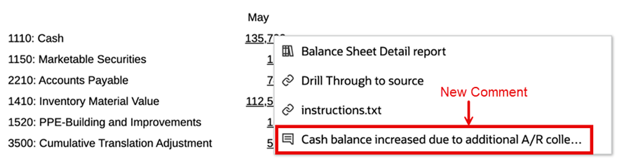 보고서 및 그리드 셀에 대한 텍스트 의견