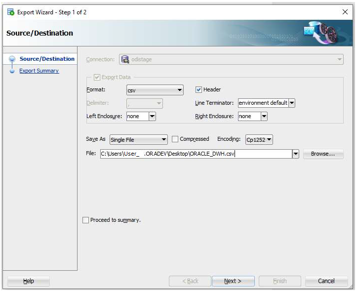 익스포트 마법사가 표시된 이미지