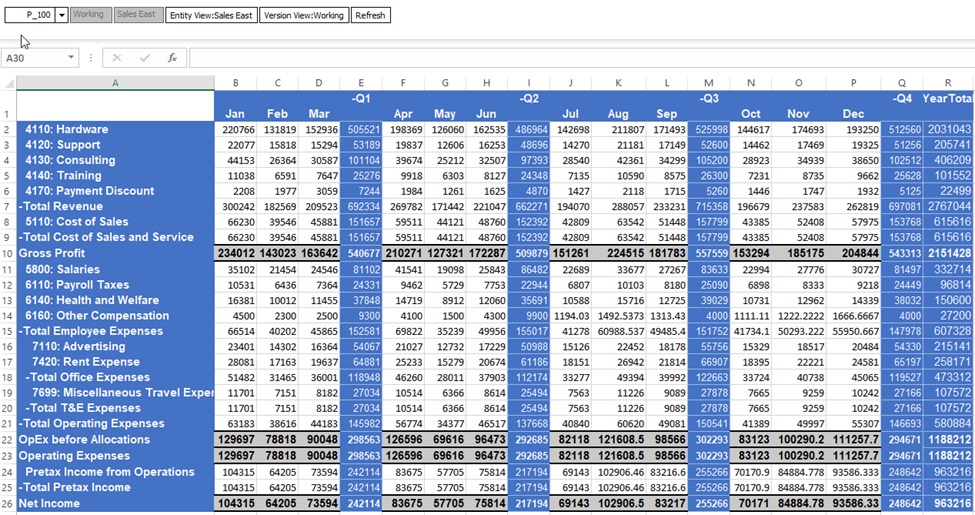 사용자정의 스타일이 적용된 Smart View의 런타임 양식을 보여 주는 이미지 사용자정의 스타일이 적용된 Smart View의 런타임 양식을 보여 주는 이미지