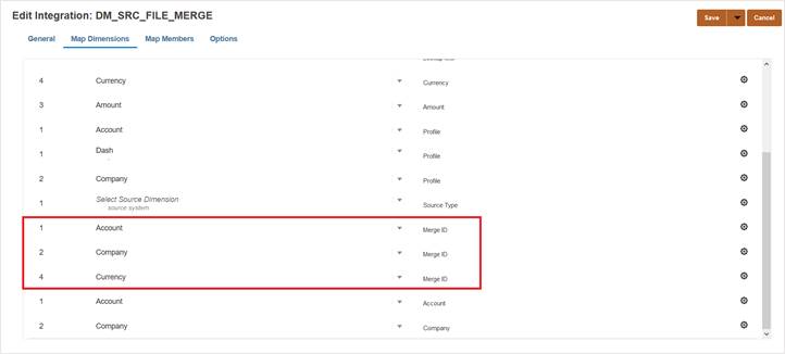 A imagem mostra a p&aacute;gina Mapear Dimens&otilde;es.