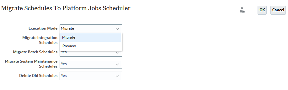 A imagem mostra a Migração de Agendamentos para o Programador de Jobs da Plataforma. A imagem mostra a Migração de Agendamentos para o Programador de Jobs da Plataforma.