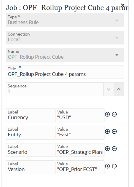 A imagem mostra os par&acirc;metros do tipo de job Regra de Neg&oacute;cios.