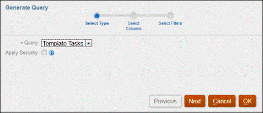 caixa de di&aacute;logo gerar consulta.