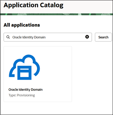 选择 Oracle 身份域 选择 Oracle 身份域