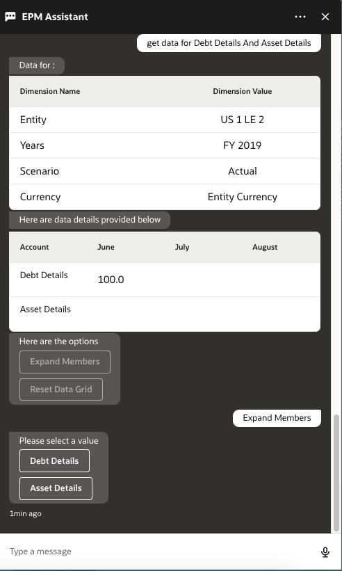 获取债务详细信息和资产详细信息的 "get data"（获取数据）意图