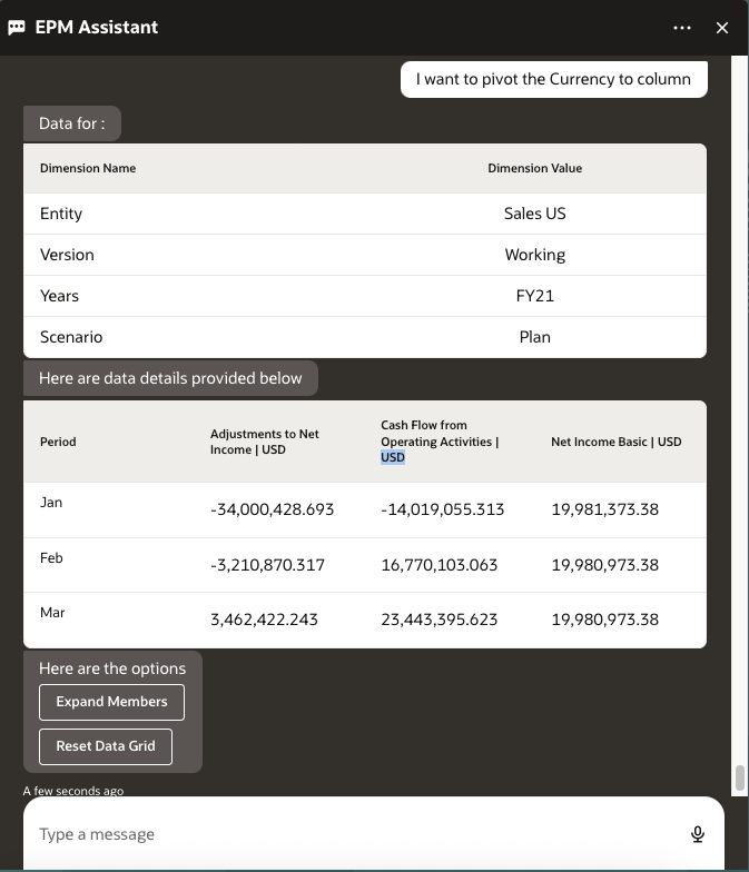 更改列和行的 "get data"（获取数据）意图