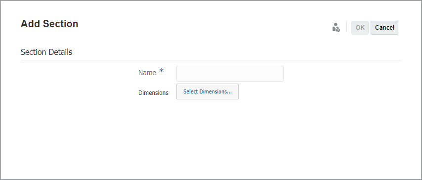 将显示 "Add section"(添加节)对话框 将显示 "Add section"(添加节)对话框