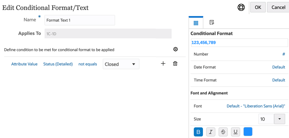 "Edit Conditional Format"（编辑条件格式）示例