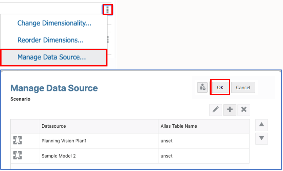 "Manage Data Source"（管理数据源）对话框