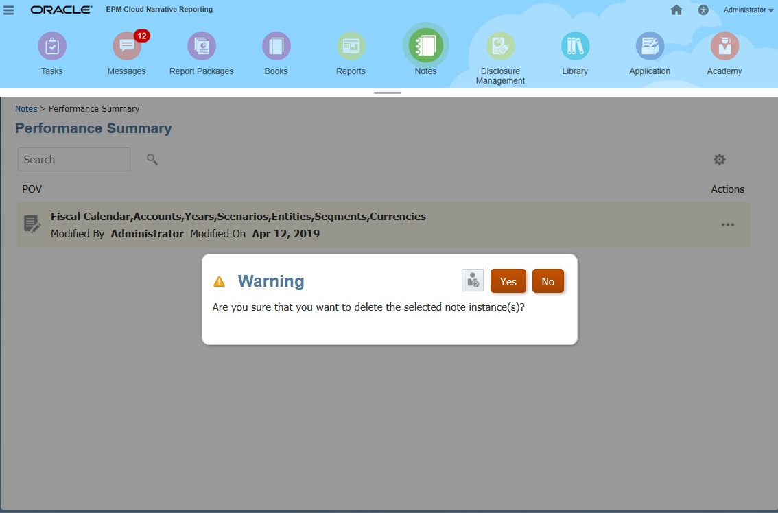 确认删除附注定义的警告对话框