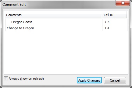 &ldquo;注释编辑&rdquo;对话框，其中显示了两个可以编辑的注释。