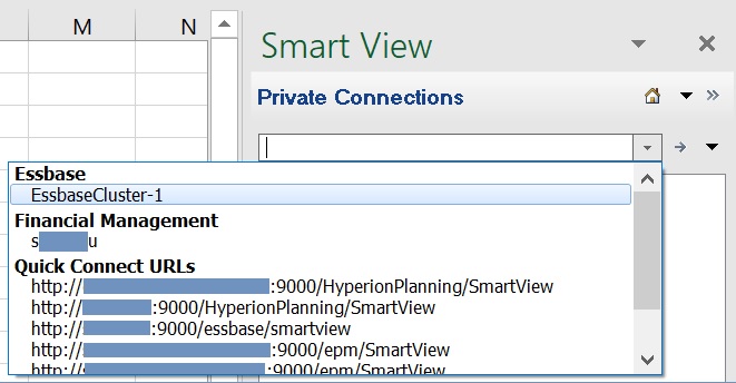 示例 - 各种专用连接的列表