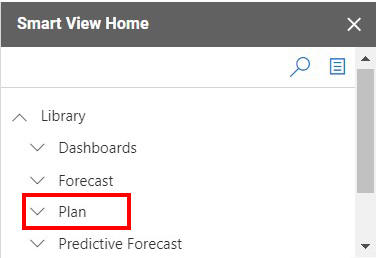 在其中选择了“计划”的 Smart View 面板 在其中选择了“计划”的 Smart View 面板