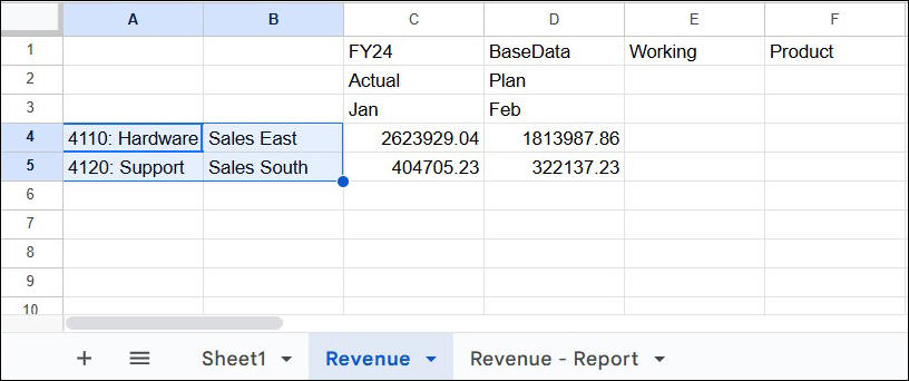 选择了一些行成员的网格。 选择了一些行成员的网格。