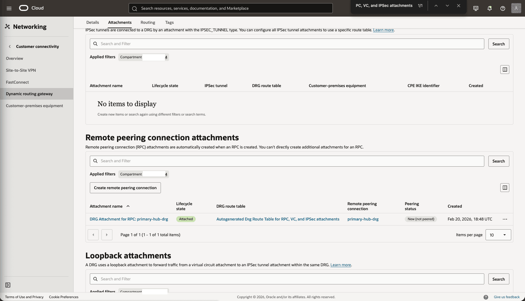 This screenshot shows how to configure the network in the primary region.