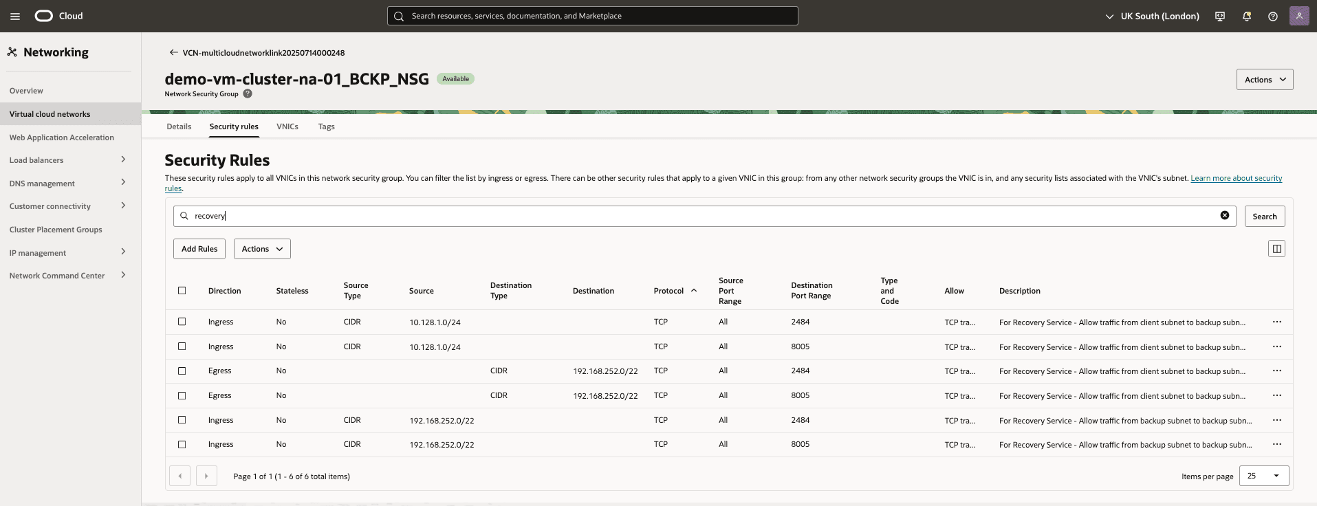 This screenshot shows how to add egress rules.