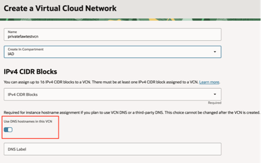 Description of fawag-fdi-pvt-instance-dnshostname-vcn-oak.png follows Description of fawag-fdi-pvt-instance-dnshostname-vcn-oak.png follows