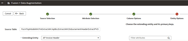 Frequent Data Refresh dialog: Select functional Area