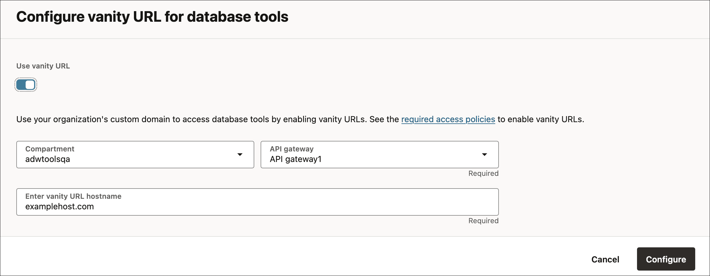 Description of adb_configure_vanity_url.png follows
