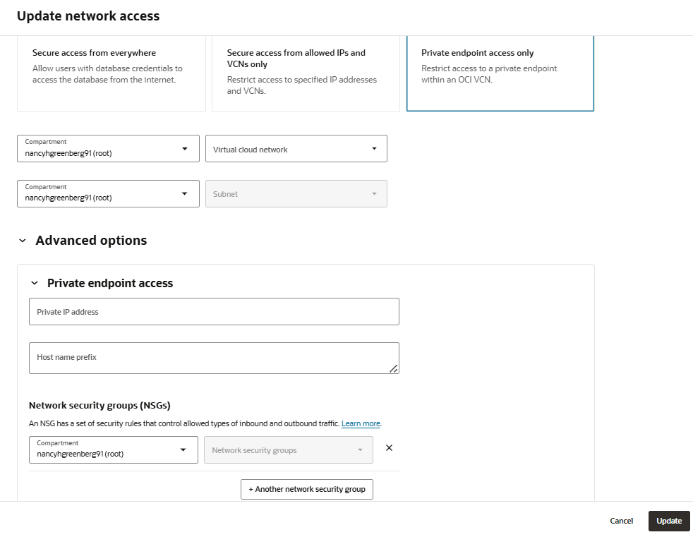 Description of adb_network_access_private_update.png follows