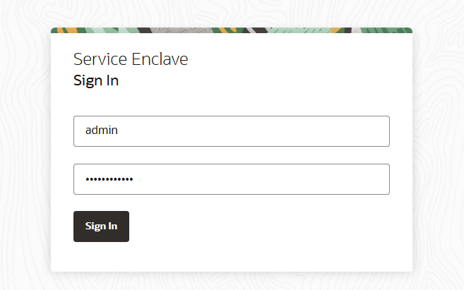 Figure showing the Service Enclave Sign In page.
